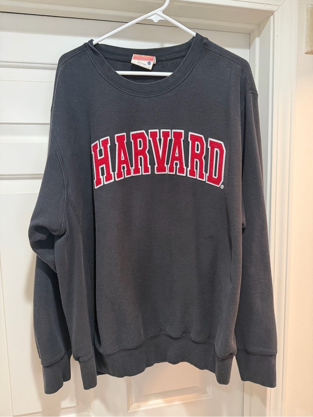 Harvard Black Crewneck Sweatshirt with Red Lettering